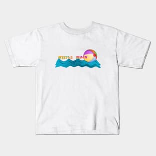 Myrtle Beach SC Waves with Beach Ball Kids T-Shirt